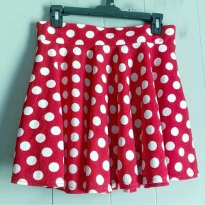 Urban Coco Flared Casual Mini Skater Skirt Red Polka L